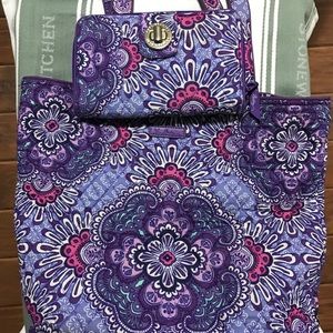 Vera Bradley Tote&Turnlock wallet/ Lilac Tapestry